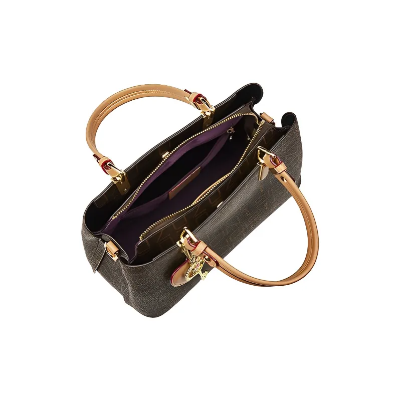 FOXER PVCPU Tote Bag, Shopping Bag, One Shoulder Crossbody Bag, Handbag Regular Women's Coffee-5