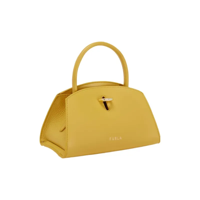 Furla Calfskin Tote Bag Shopping Bag Portable Crossbody Bag Shoulder Bag Mini Women's Honey Yellow-1