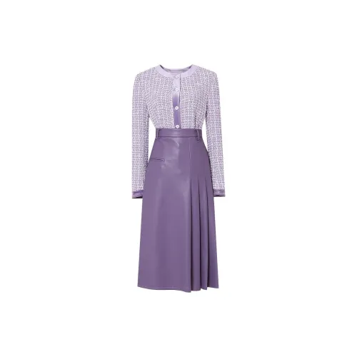 Duffy fashion Two Piece Skirt Sets Women's Purple