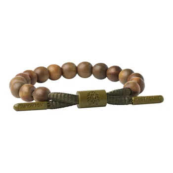 Rastaclat Green Sandalwood Small Lion Chinese Style Wooden Bracelet Unisex
