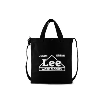 Lee Cotton Canvas Tote Bag Shopping Bag Canvas Bag Shoulder Bag Crossbody Bag Handbag Regular Unisex Black
