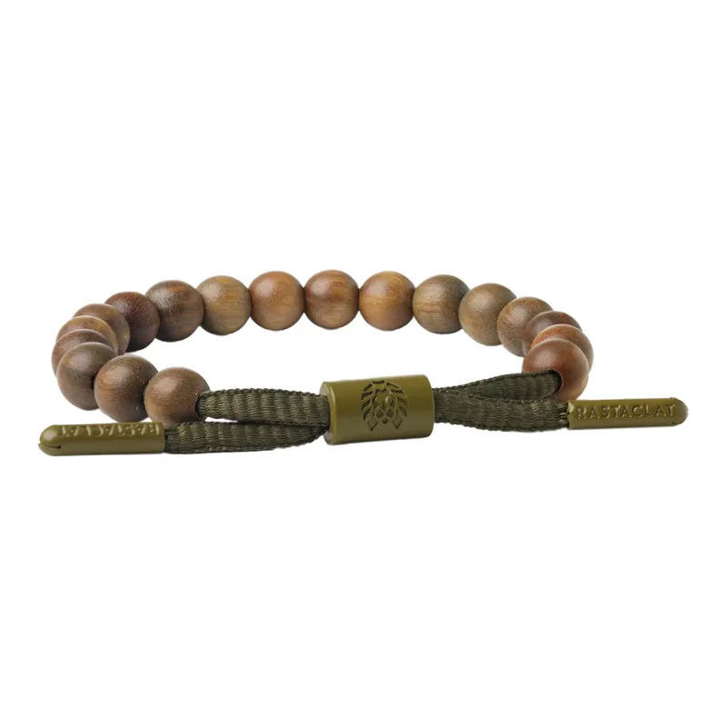 Rastaclat Green Sandalwood Small Lion Chinese Style Wooden Bracelet Unisex-0