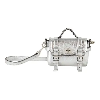 Mulberry Leather Shoulder Bag Crossbody Bag Handbag Extra Mini Women's Silver