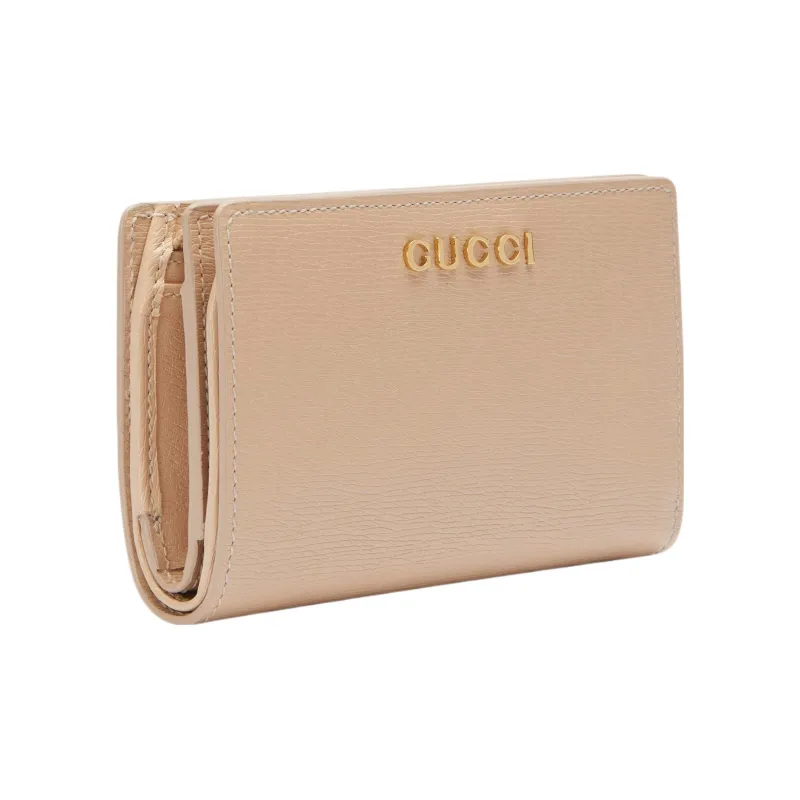 GUCCI Leather Wallet Regular Women's Light Beige-1