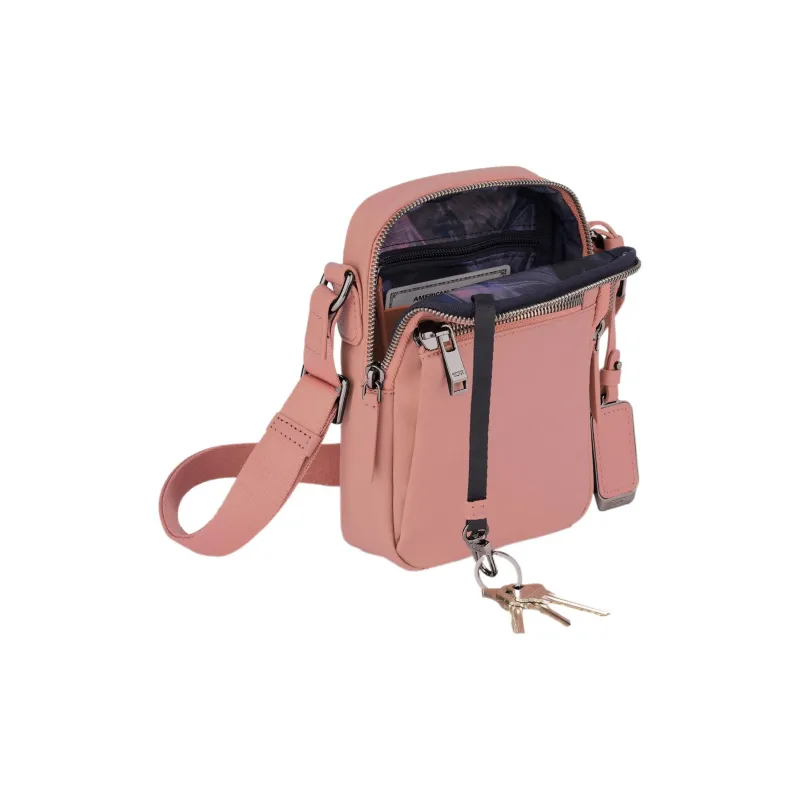 TUMI Nylon Cell Phone Pouch One Shoulder Crossbody Regular Women's Gray Pink-2