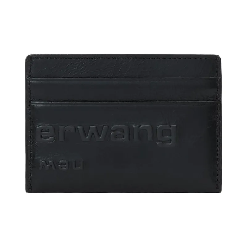 Alexander Wang Patent Leather Patchwork Cow Leather Card Holder Regular Women's Black-3