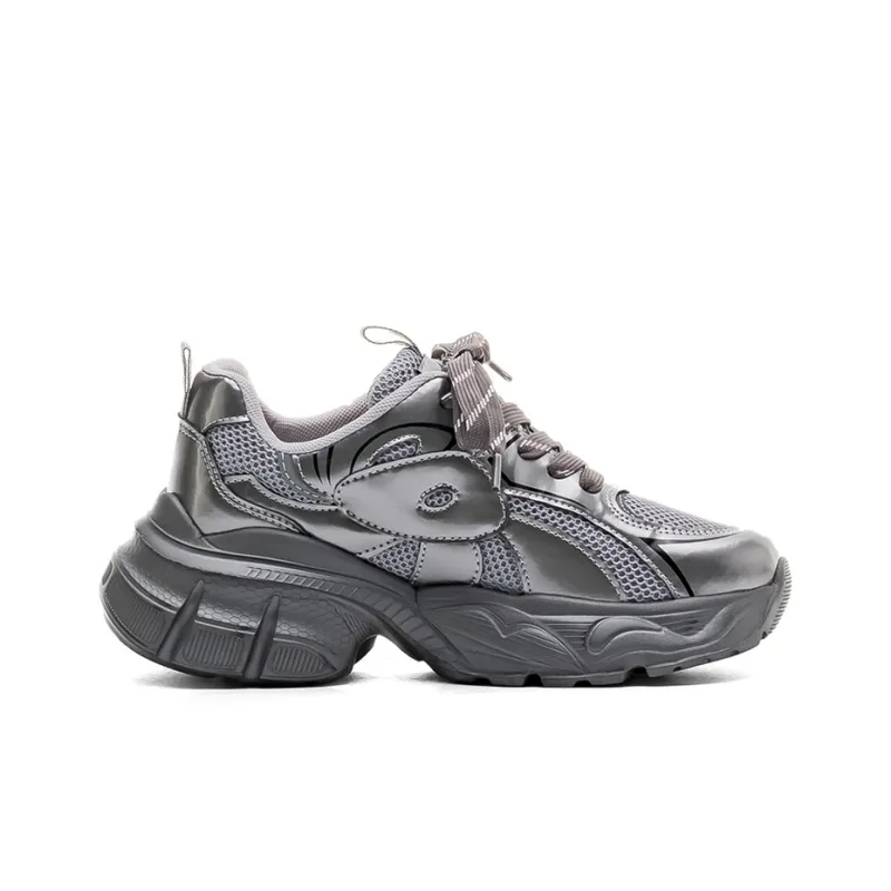 Warrior Height Increasing Wear Resistant Slip Resistant Low Top Chunky Sneakers Women's-10