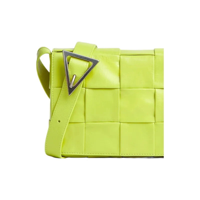 Bottega Veneta CASSETTE Pillow Bag Calfskin Crossbody Bag, Shoulder Bag Medium Size Men's Lemon Kiwi Green-4