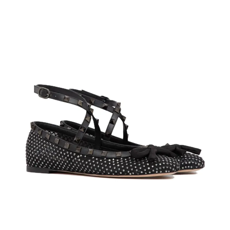 Valentino Garavani Rockstud Rhinestone-embellished Ballerina Shoes-2