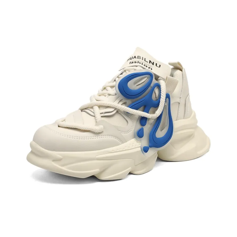 ORD Restless Mist Collection Low Top Chunky Sneakers 6cm Unisex Beige Blue-1