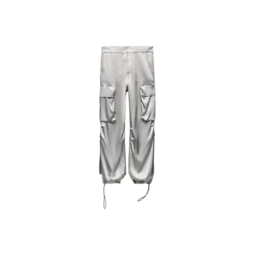 ZARA Cargo Pants Women's Silver