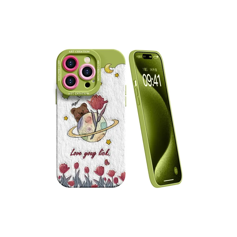 Lingtao Cute Style Phone Cases Apple 15promax/iPhone14plus/13pro/12/11 Eye Planet Tulip-17