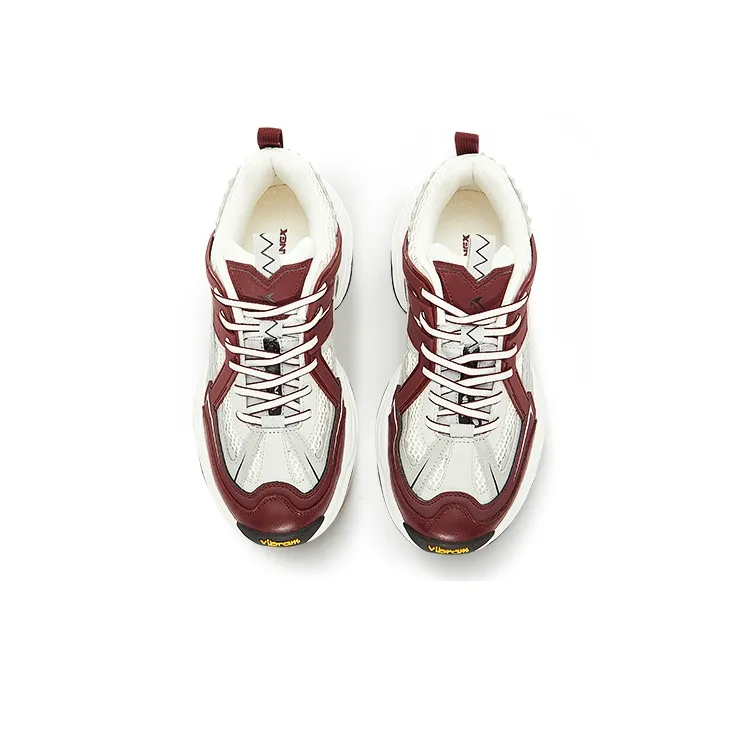 VILNEX Low Top Chunky Sneakers Unisex Burgundy-3