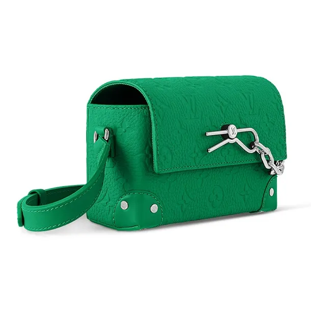 LOUIS VUITTON Steamer Leather Shoulder Bag Crossbody Bag Mini Men's Green-1