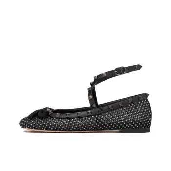 Valentino Garavani Rockstud Rhinestone-embellished Ballerina Shoes