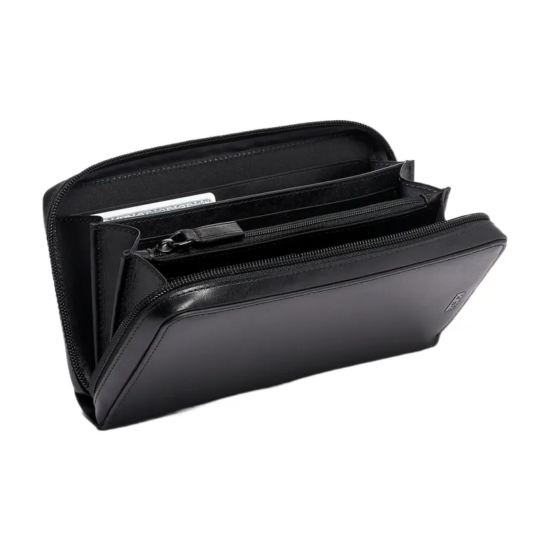TUMI Leather Card Holder Wallet Regular Men's Black-2