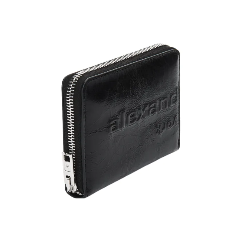 Alexander Wang Patent Leather Patchwork Cow Leather Wallet Regular Women's Black-1