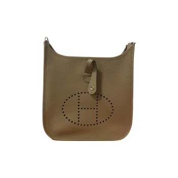 HERMES Evelyne Clemence Bullock Leather Ivorie Crossbody Bag Shoulder Bag Regular Women's Malafa Beige