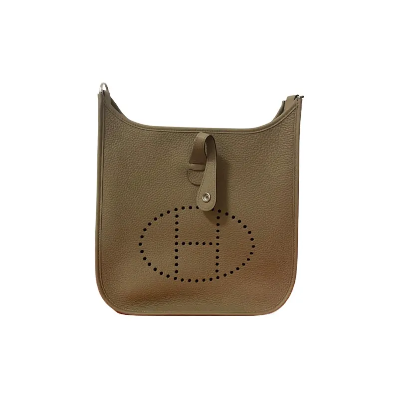 HERMES Evelyne Clemence Bullock Leather Ivorie Crossbody Bag Shoulder Bag Regular Women's Malafa Beige-0