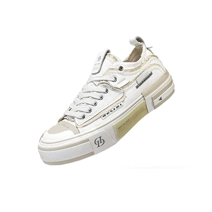 Daisy Fellowes Height Increasing Lightweight Low-Top Skateboard Shoes/Canvas Shoes Unisex White-2
