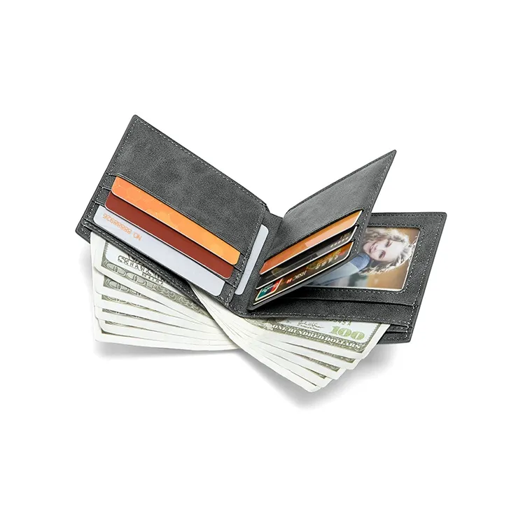 MashaLanti Synthetic Leather Coin Purse Card Holder Wallet Regular Men's Gray With Coffee/Coffee With Gray-6