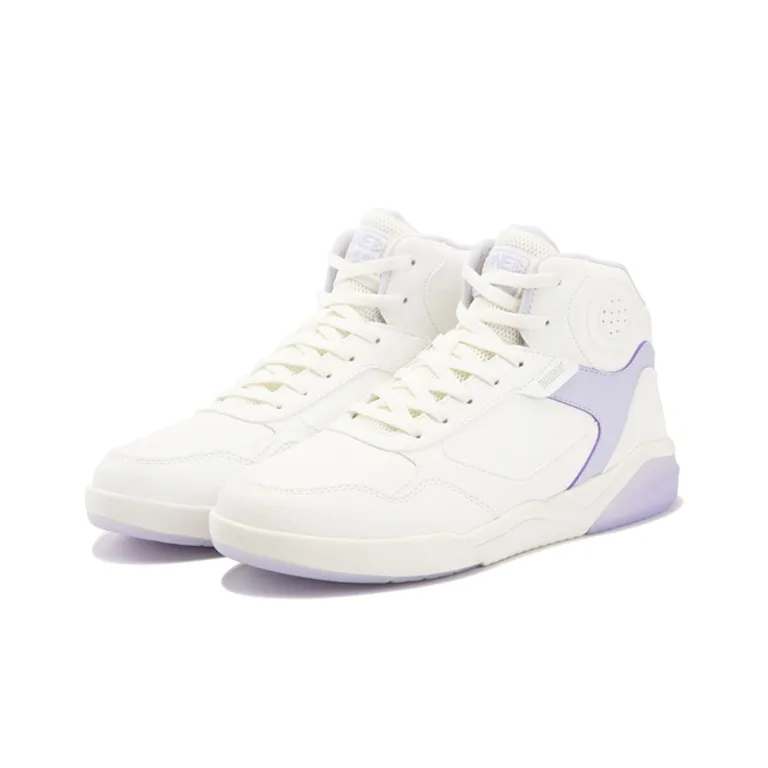 361° Winter Syndrome Coverage Warm And Wear Resistant High Top Skateboard Shoes Women's White Purple-2