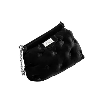 Maison Margiela Glam Slam Velvet One Shoulder Handbags Small Size Women's Black