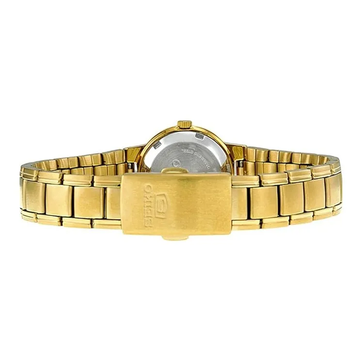 SEIKO Automatic Mechanical Movement Stainless Steel Strap Watch 24*10mm Women's Watch Gold Dial SYME46K1-2