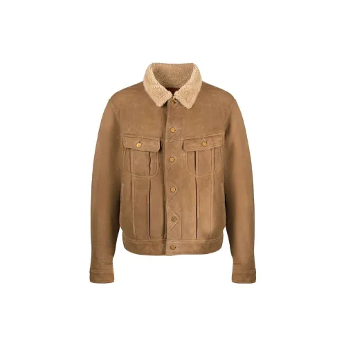 Polo Ralph Lauren Leather Jackets Men Light Brown