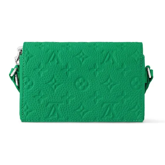 LOUIS VUITTON Steamer Leather Shoulder Bag Crossbody Bag Mini Men's Green-2