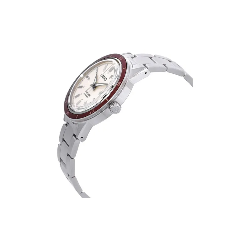 SEIKO Automatic Mechanical Movement Stainless Steel Strap Watch Men's Watch White Dial SRPH93J1-1