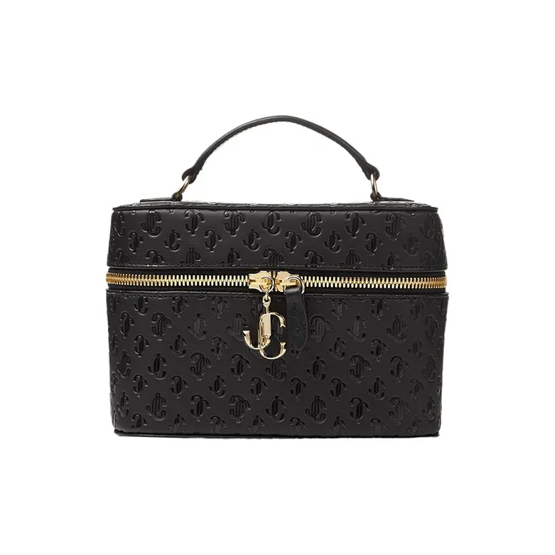 Jimmy Choo Artificial Leather Handbag Shoulder Bag Crossbody Bag Makeup Bag Women's Black-0