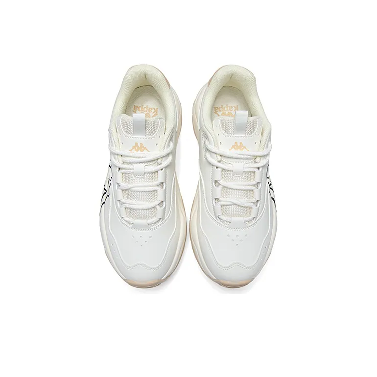 Kappa Height Increasing Wear-Resistant Slip-Resistant High-Top Chunky Sneakers Unisex Winter White/Black-3