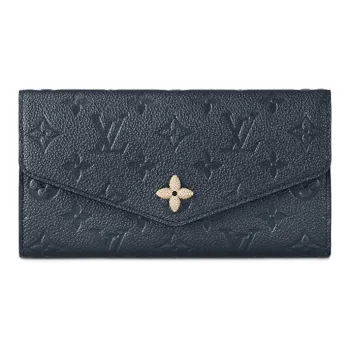 LOUIS VUITTON Cow Leather Wallet Regular Women's Marine Blue