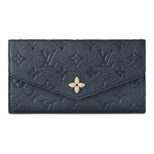 LOUIS VUITTON Cow Leather Wallet Regular Women's Marine Blue