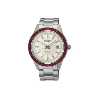 SEIKO Automatic Mechanical Movement Stainless Steel Strap Watch Men's Watch White Dial SRPH93J1