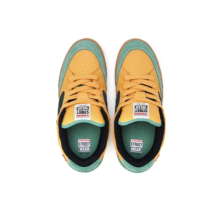 Vision Street Wear Savvy Puffy Shoes Low Top Skateboard Shoes Unisex Cantaloupe Yellow Green-3