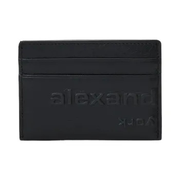 Alexander Wang Patent Leather Patchwork Cow Leather Card Holder Regular Women's Black