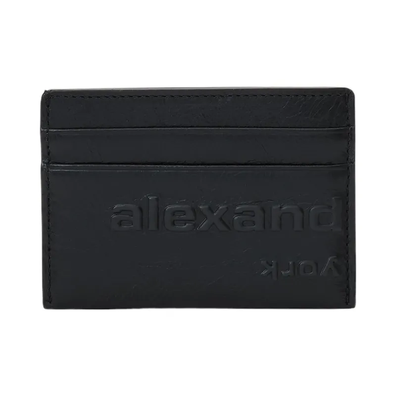 Alexander Wang Patent Leather Patchwork Cow Leather Card Holder Regular Women's Black-0