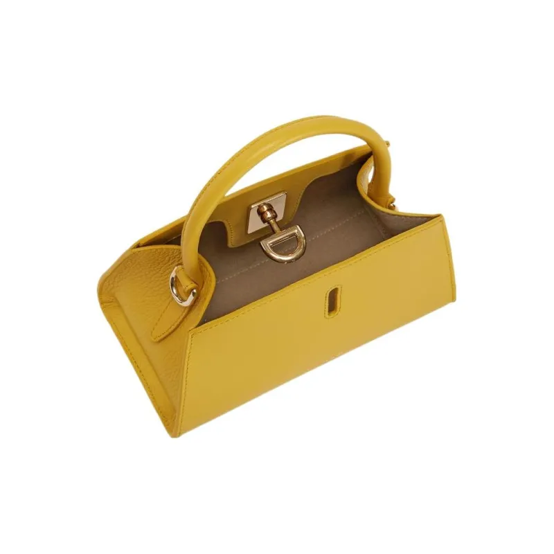 Furla Calfskin Tote Bag Shopping Bag Portable Crossbody Bag Shoulder Bag Mini Women's Honey Yellow-3