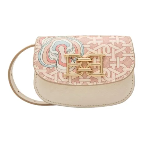 BALLY Tpu Saddle Bag, Shoulder Bag, Crossbody Bag Mini Women's Pink & White