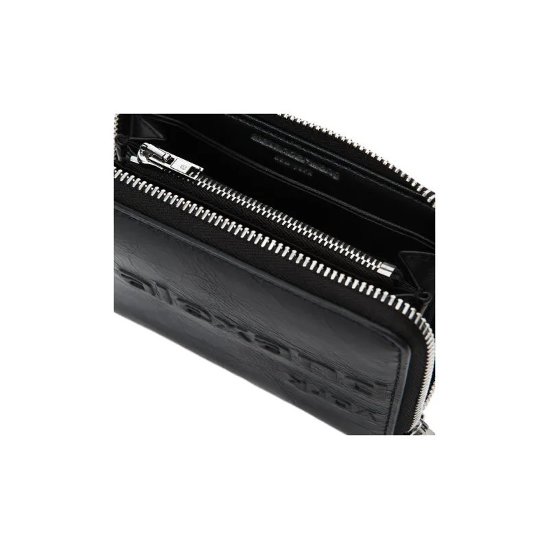 Alexander Wang Patent Leather Patchwork Cow Leather Wallet Regular Women's Black-4
