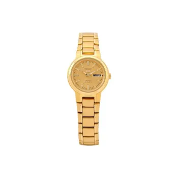 SEIKO Automatic Mechanical Movement Stainless Steel Strap Watch 24*10mm Women's Watch Gold Dial SYME46K1
