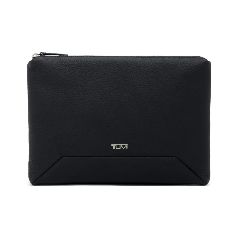 TUMI Leather Shoulder Bag Clutch Regular Men's Black-0
