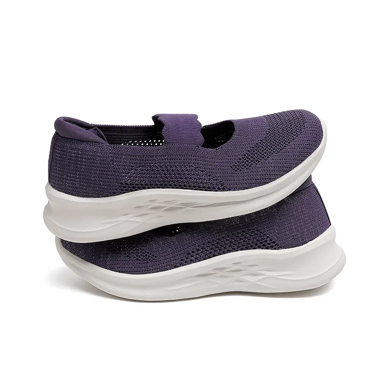 Mulinsen Cushioning, Moisture Wicking, Height Increasing, Lightweight, Breathable Low Top Casual Shoes Women's Purple-1
