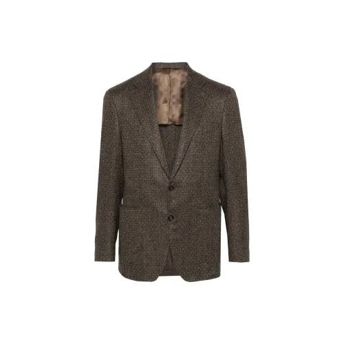 CANALI Herringbone-pattern Single-breasted Blazer