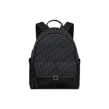 DIOR Fabric With Leather Backpack Regular Men's Black