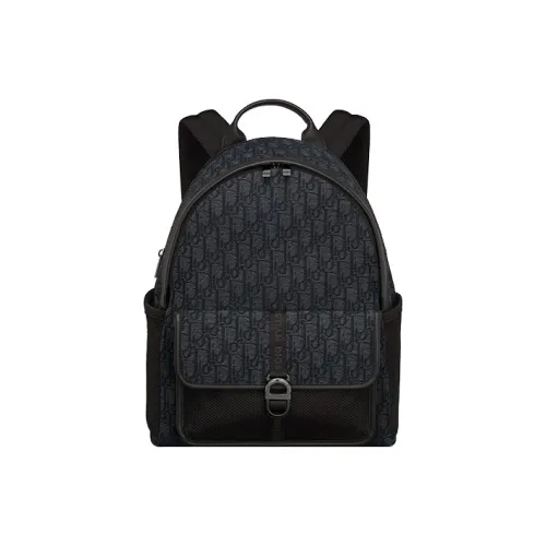 DIOR Fabric With Leather Backpack Regular Men's Black