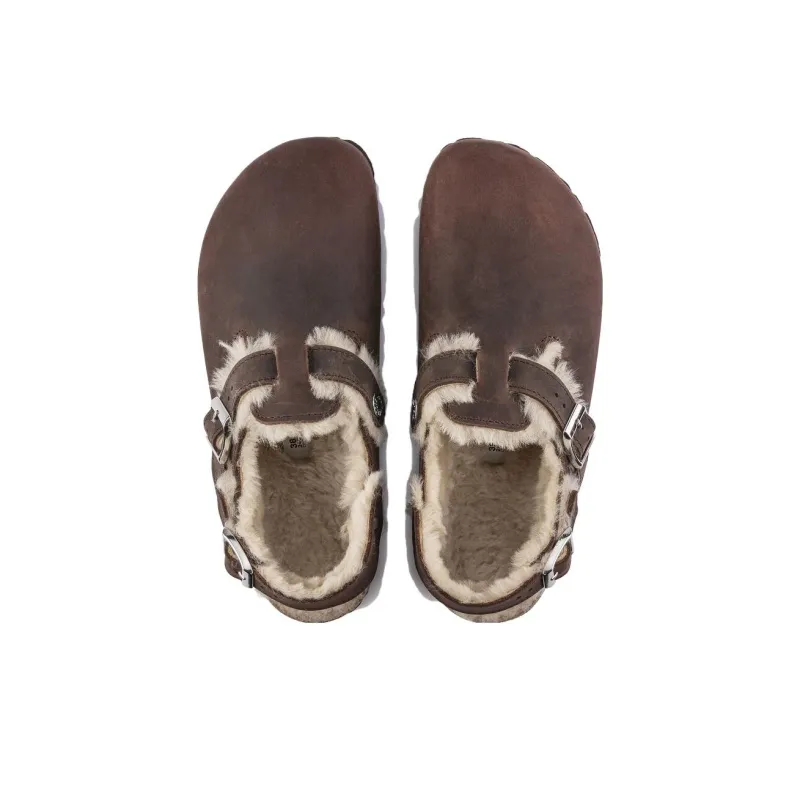 Birkenstock Tokio Shearling Oiled Leather 'Habana' Women's-4