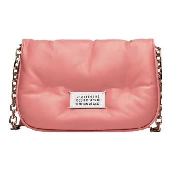 Maison Margiela Glam Slam Grain Nappa Leather Crossbody Bag, Shoulder Bag Women's Bright Pink